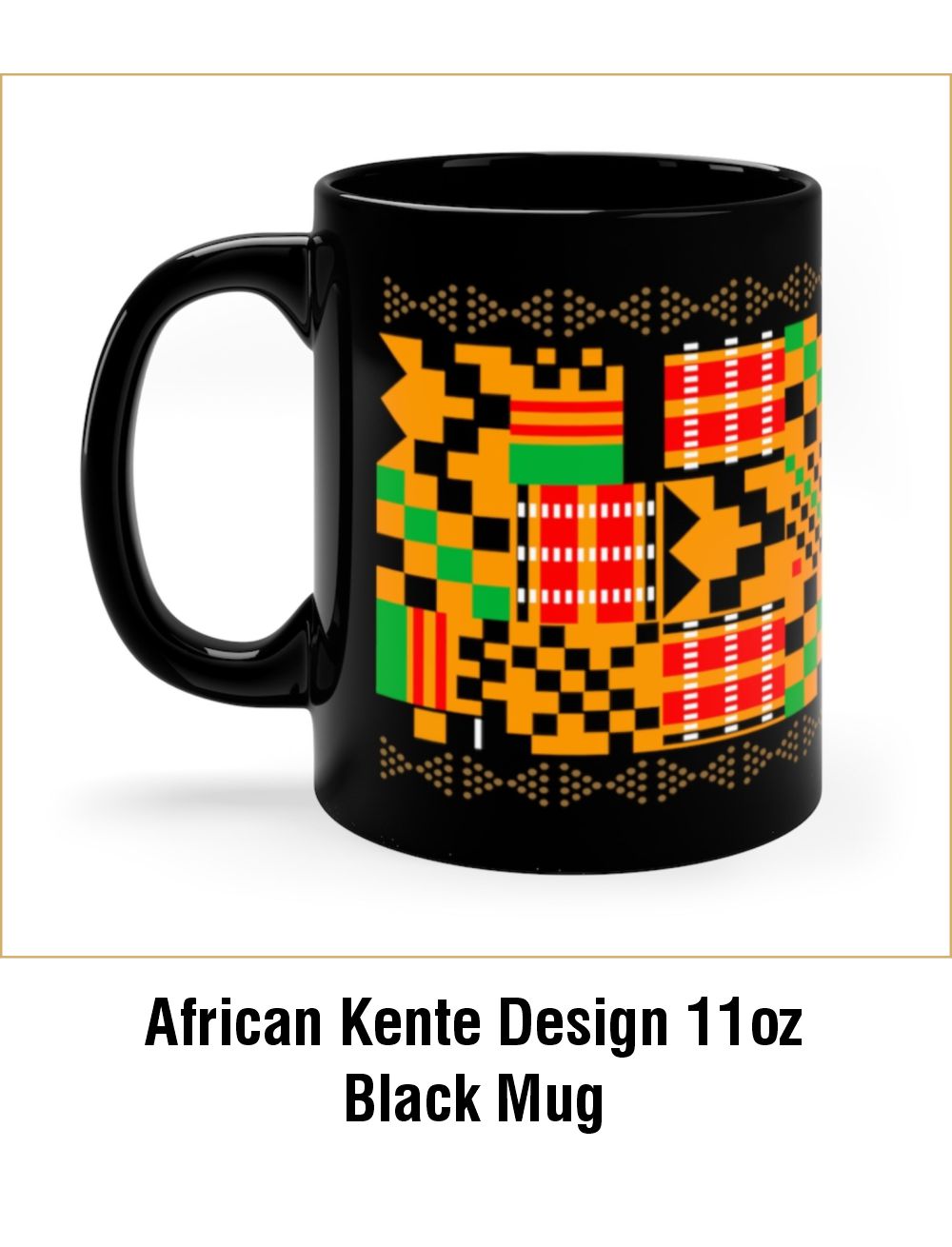 African Kente Design 11oz Black Mug