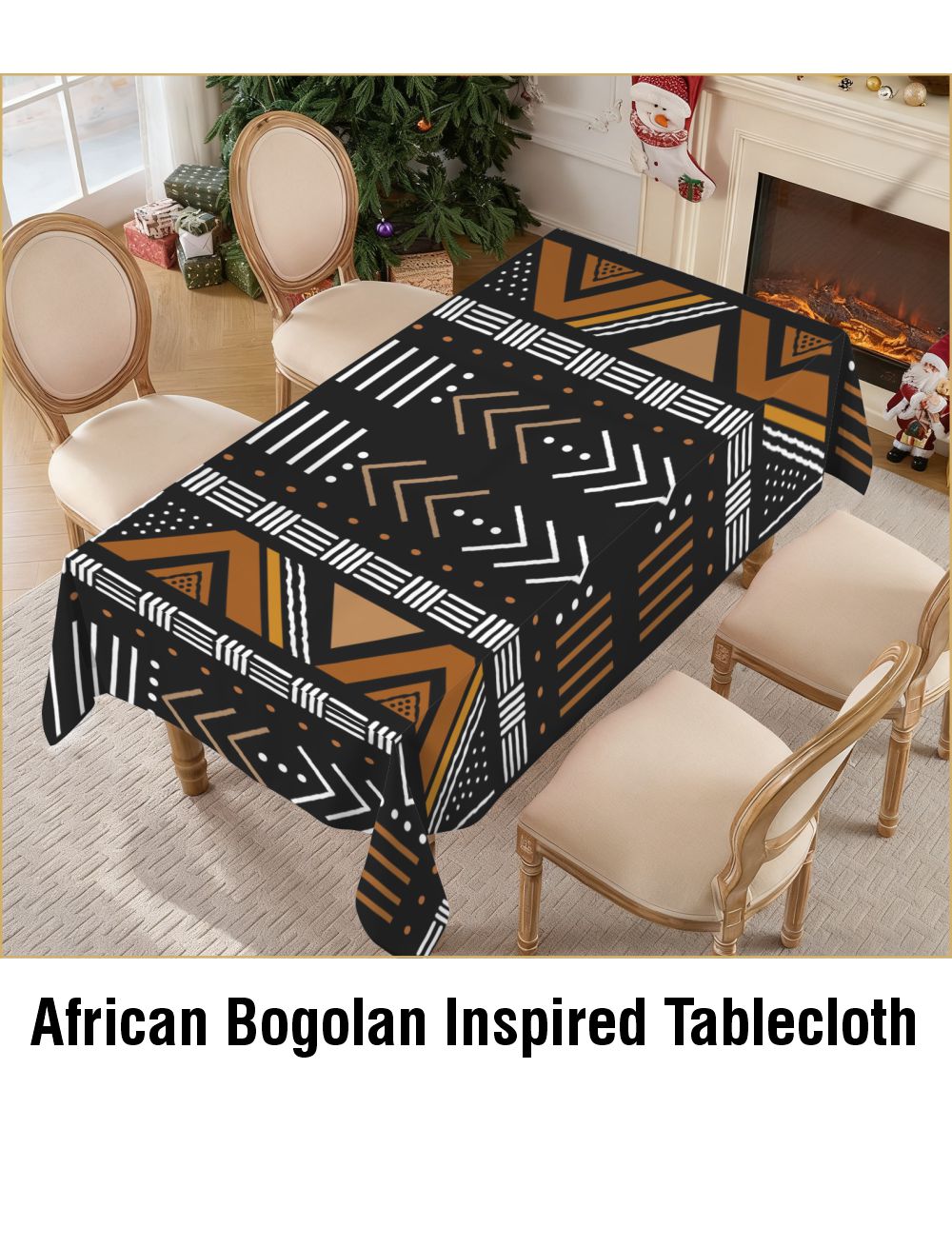 African Bogolan Inspired Tablecloth - Not Actual Mud Cloth Material